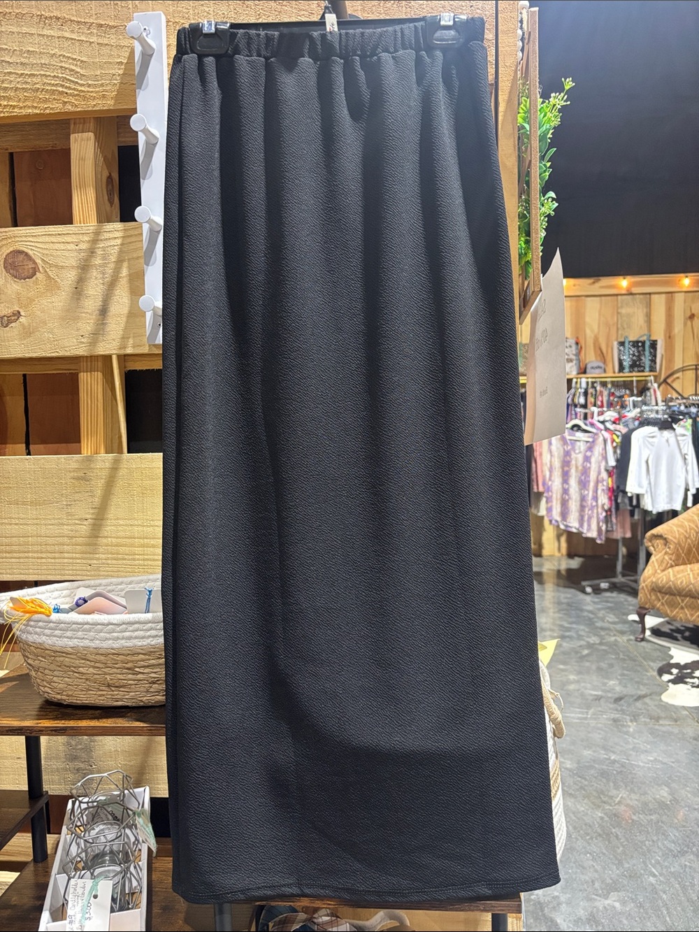Celeste Black Maxi Skirt with Elastic Waist